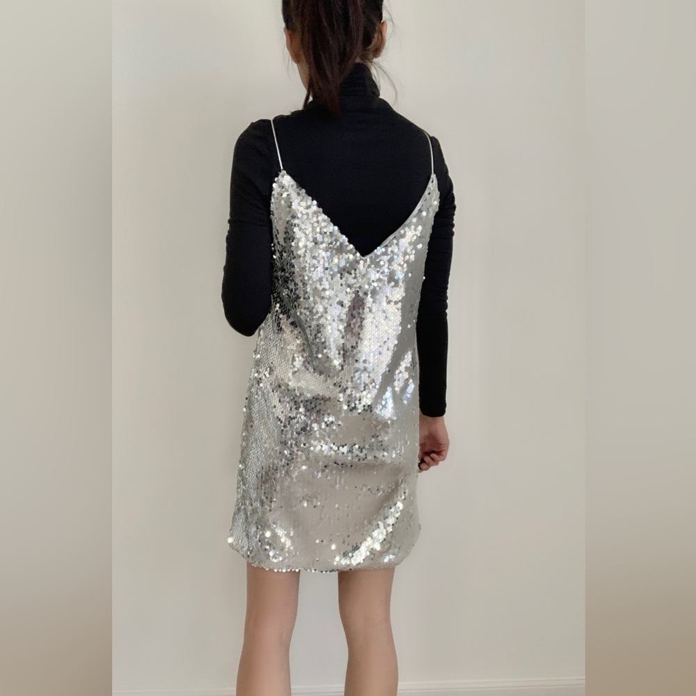 PARTY SEQUINS SLIP MINI DRESS - Picture 4 of 8